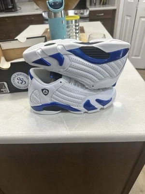Nike Air Jordan 14 Retro (GS) Blanco Hyper Royal 487524-104 Talla 4Y/5.5wmns  Foto 1 de 4