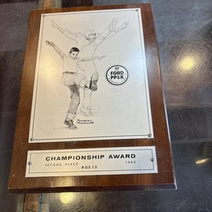 Vintage 1965 FORD PUNT PASS and KICK NFL Football District Runner Up Wall Plaque - Picture 1 of 5