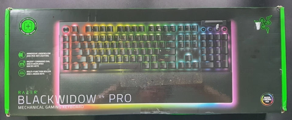 Razer BlackWidow V4 Pro Mechanical Gaming Keyboard - UK English, Green Switches - Image 1 of 4