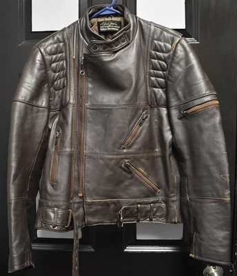 Vintage Hein Gericke Harley Davidson Brown Leather Motorcycle Jacket Men Size 42 - Image 1 of 4