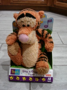 NEU! Vintage 1998 Disney Sing N Giggle Tigger Plüsch Animiert Pooh Fisher Price. - Bild 1 von 7