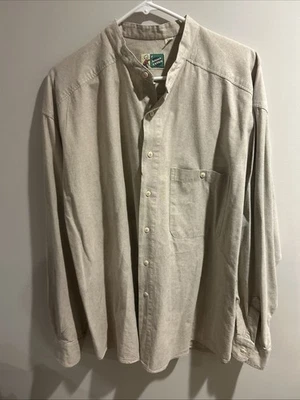 Hombre Talla L De Colección Hecho en EE. UU. Johnny Algodón Cuello Plano Abotonado Foto 1 de 4