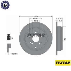 2x BRAKE DISC 92162503 FOR ACURA HONDA K23A1 2.3L 4cyl RDXJ30A6/J30Y1 3.0L 6cyl - Picture 1 of 9