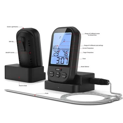 CU Drahtlose Fernbedienung Digitales Thermometer Timer Kochen Fleisch - Bild 1 von 4