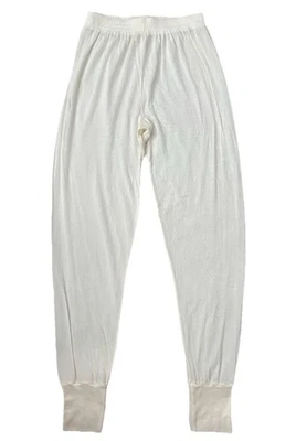 Pantalones LL BEAN Seda Capa Base Mujer Pequeños Pointelle Pull On Lounge Off White Foto 1 de 4