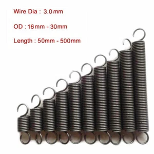Wire Dia 3.0mm Expansion Extension Tension Spring 65 Mn Steel OD 16mm - 30mm - Picture 1 of 3