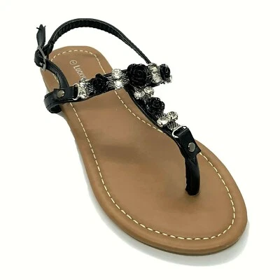 Sandalias de vestir Lucky Top para niñas concurso de noche y fiesta negras juveniles talla 1  Foto 1 de 4