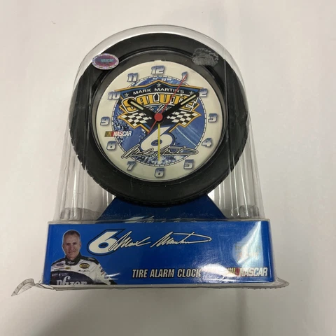 NASCAR #6 Mark Martin’s SALUTE TO YOU Tire Alarm Clock Rough Racing Cover