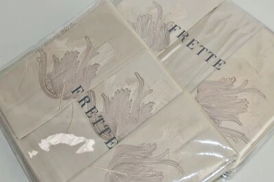 $3500 NUEVO Juego de sábanas edredón Frette 7 piezas Liberty Bordado Sabbia Beige REINA Foto 1 de 4