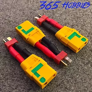 Qty-(3) Male Deans to Female XT-90 Anti Spark 10AWG Connector Adapter LiPo XT90 - Picture 1 of 6