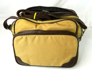 Vintage Camera Camcorder Retro Bag with leather Strap Multiple Padded Pouches - Picture 1 of 6