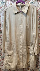 EILEEN FISHER CLASSIC CAR COAT ORGANIC COTTON SIZE XL/TG FRONT POCKETS - Picture 1 of 4