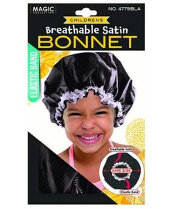 Bee Sales Magic Collection Childrens Breathable Satin Bonnet 4779BLA - Picture 1 of 2