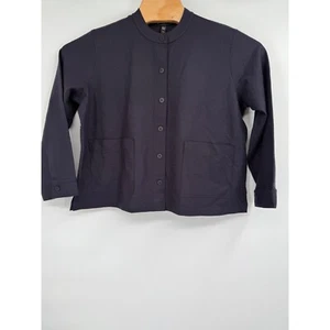Eileen Fisher Boiled WoolJersey Mandarin Collar Shirt Jacket NWOT Sz XL - Picture 1 of 9