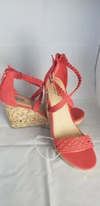 Mossimo Supply CO Womens Wedges Strappy Platforms Cork High Heels Shoes Sz7.5 - Picture 1 of 8