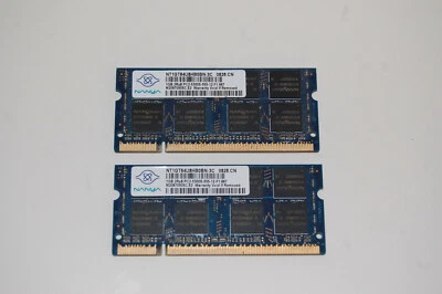Nanya 2GB (2x1GB) 2Rx8 PC2-5300S-555-12-F1 NT1GT64U8HB0BN-3C DDR2 Memory - Image 1 of 2