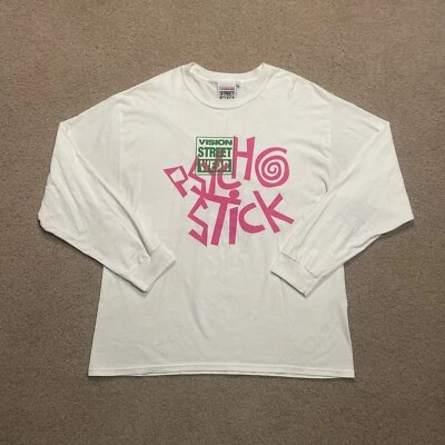 Camiseta de Skate Vision Street Wear Psycho Stick Adulto XL Blanca Manga Larga Foto 1 de 4