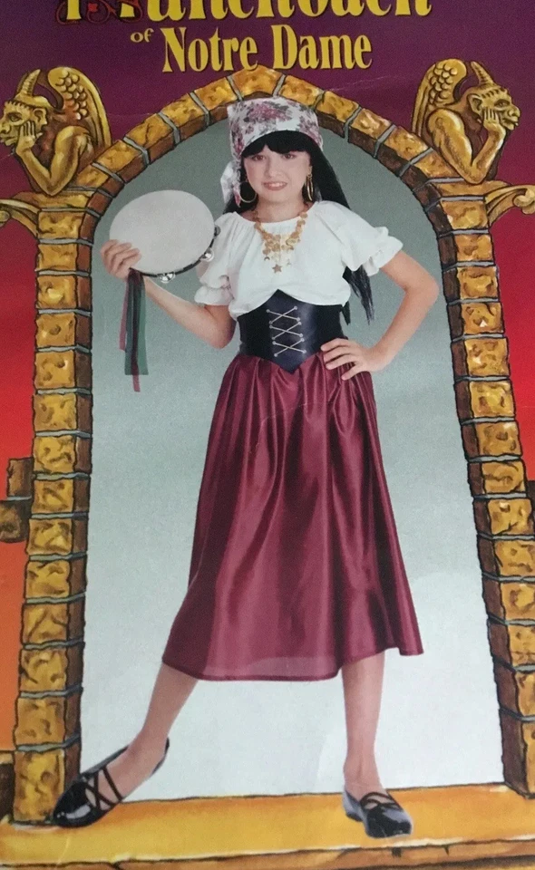 Nuevo Disfraz De Colección Niñas Esmeralda Jorobado de Notre Dame Vestido Gitano Mediano Foto 1 de 4