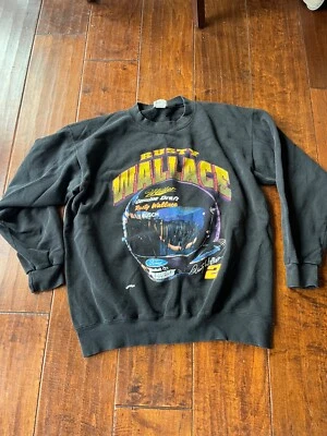 Sudadera De Colección Rusty Wallace Para Hombre NASCAR Negra Deletreada Carreras Talla Grande Foto 1 de 4