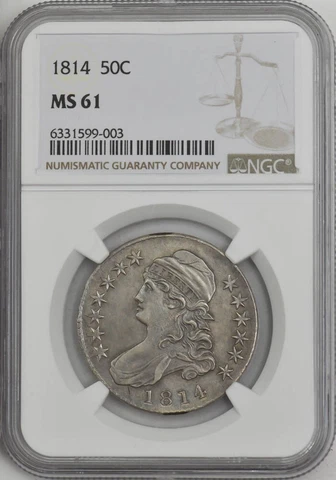 1814 Capped Bust Half 50c MS61 NGC 944277-6 Cover
