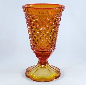 Indiana Glass Amberina Diamond Point Scalloped Foot 8" Vase - Picture 1 of 4