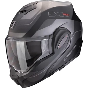 Motorcycle Flip Helmet XXL - Scorpion EXO-Tech EVO PRO Commuta Black Silver - Picture 1 of 3