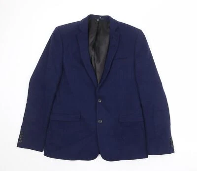 ASOS Mens Blue Wool Blend Suit Jacket Size 42 Reg - Image 1 of 4
