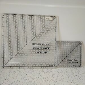 2 X Betty Gall Quilting Rulers Quilter's Square Block Lap Board 12.5" & 6.5" 