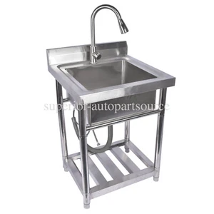 Free Standing Stainless Steel Utility Sink Single Sink for Restaurant, Kitchen - Picture 1 of 11