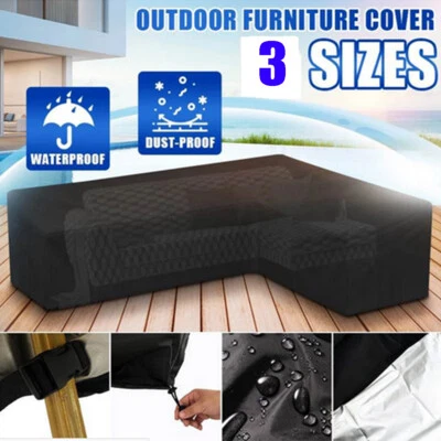 L Shape Garden Furniture Cover Outdoor Patio Rattan Sofa Protect Heavy Duty UK