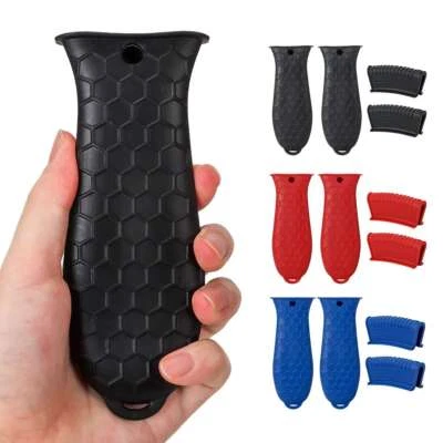 4PCS Silicone Holder Cast Iron Hot Skillet Handle Cover Potholder Pot Pan Sleeve - Image 1 of 4