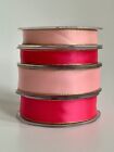 1M Pink Satin Ribbon With Gold Edges 15mm & 25mm - Gift Wrapping 