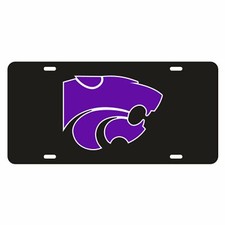 Kansas State Tag (Black Refl Pur Power Cat Tag (21001)