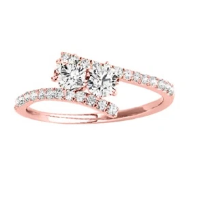 0.5Ct Lab-Created White Diamond Crisscross Engagement Ring for Women In 10K Gold - Picture 1 of 27