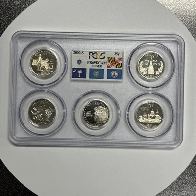 2000-S Proof Silver State Quarters 5 Coin Set PCGS PR 69 DCAM - Image 1 of 4