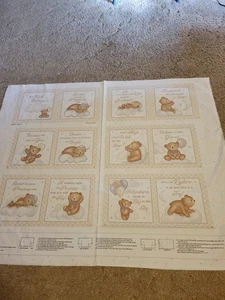 Sleepy Teddy Baumwollstoff Buchtafel - Bild 1 von 3