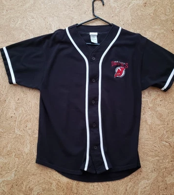 Camiseta de béisbol vintage de los New Jersey Devils Magic Johnson original negra mediana Foto 1 de 4