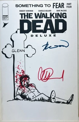 Walking Dead Deluxe #100 Blank Glenn’s Death Sketch by  Adlard Kirkman Signed - Image 1 of 4