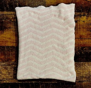 Carters Child of Mine Pink White Chenille Chevron Zig Zag Baby Blanket Security - Picture 1 of 10