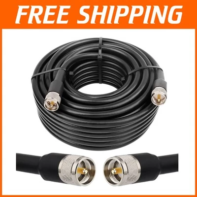 Low Loss 60ft RG8 UHF Coax Cable with Male Connectors for CB & HAM Radios - Image 1 of 4