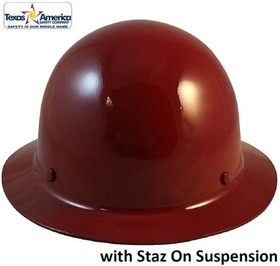 Sombrero duro de ala completa MSA Skullgard con suspensión STAZ ON - granate Foto 1 de 3