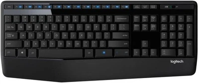 Logitech Full Size Wireless Keyboard Palm Rest K345 Black Lightweight Portable - Image 1 of 4