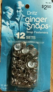 Vintage White Pearl Button Replacement Snaps Dritz Sewing Notions Fasteners Snap - Picture 1 of 3