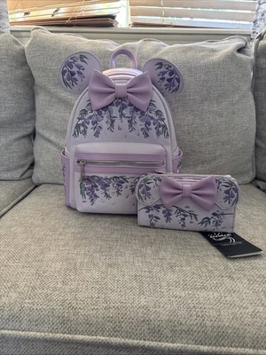 Loungefly Scented Wisteria Mini Backpack And Wallet - Image 1 of 4