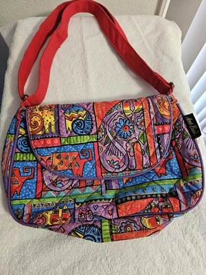 Bandolera Laurel Burch roja con estampado felino Foto 1 de 4