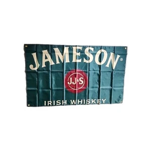 Jameson Whisky Irlandés Bandera Verde Bandera Hombre Cueva Den Garaje ENORME 57”x35” - Imagen 1 de 3