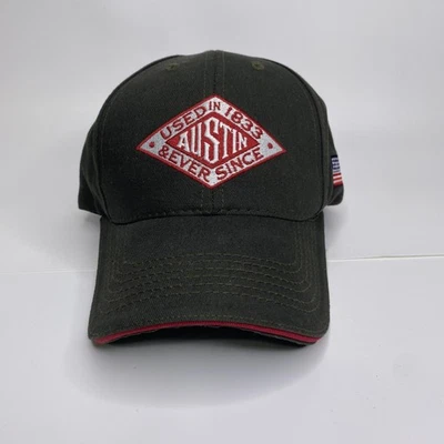 De colección Austin Polvo Sombrero Gorra Correa Trasera Verde Parche Bordado Para Hombres EE. UU. 90s Foto 1 de 4