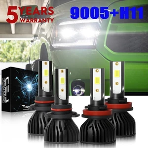 For Dodge Ram 1500 2500 3500 2009-2018 Combo 6000k LED Headlight Bulbs Hi/Lo Kit - Picture 1 of 11