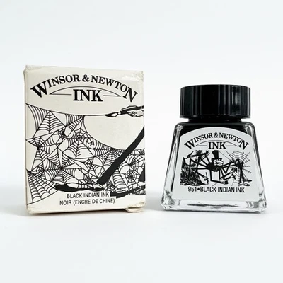 Botella de caligrafía arte gótico araña tinta india negra Winsor & Newton 951 de colección Foto 1 de 4