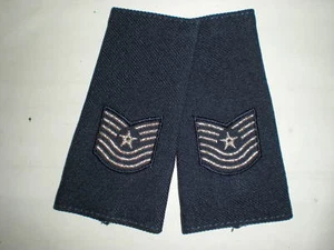 USAF PRE-1992 MSGT RANK, MALE SHOULDER MARKS  -1 PAIR - Picture 1 of 1